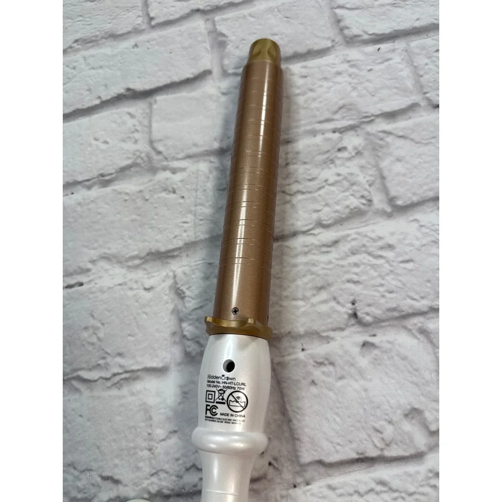 Hidden Crown Curling Wand White Gold Excellent Professional Ceramic Wand